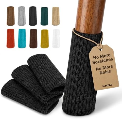 Chair Leg Socks 16/24/32 Pcs Black Furniture Leg Covers Floor by Home