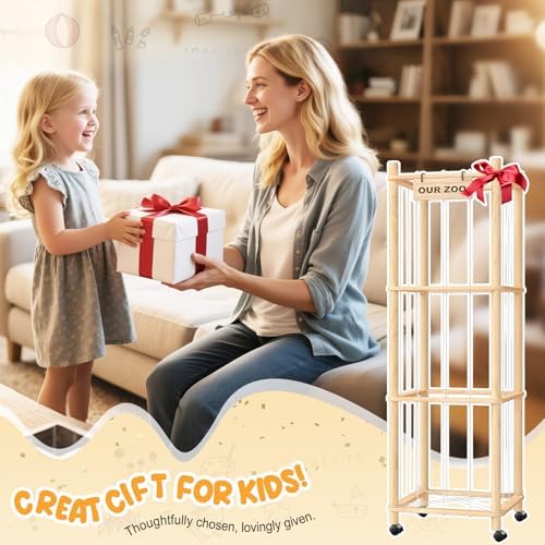 Stuffed Animal Zoo Organizer with Wheels, Plush Storage Cage - Image 6