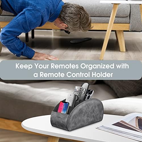 KENOBEE Large Remote Control Holder with 5 Compartments, Black - Image 2