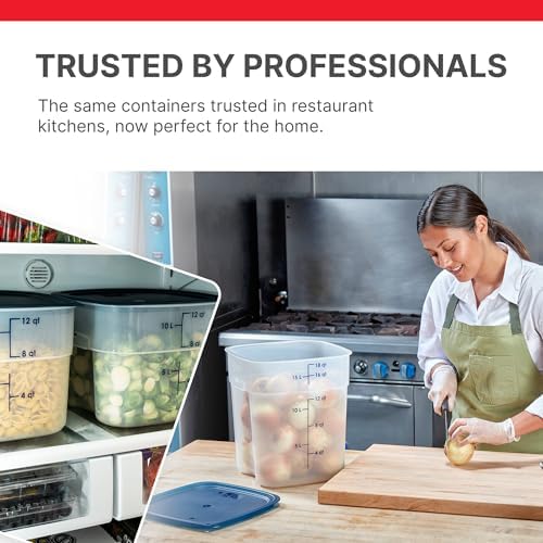 Cambro FreshPro 18 Quart (QT) Food Storage Container with Lid (Restaurant Grade) - for Food Prep, Commercial Kitchen, Pet and Dog Food Container (Translucent) - Image 3