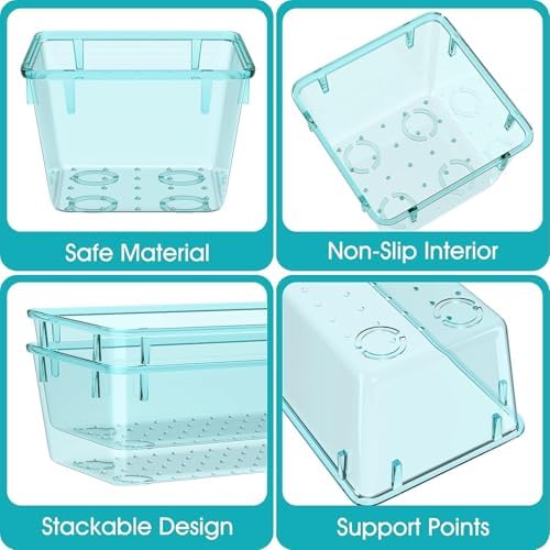 13 PCS Plastic Drawer Organizers Set, 4 Size Desk Drawer Organizer Trays - Image 3