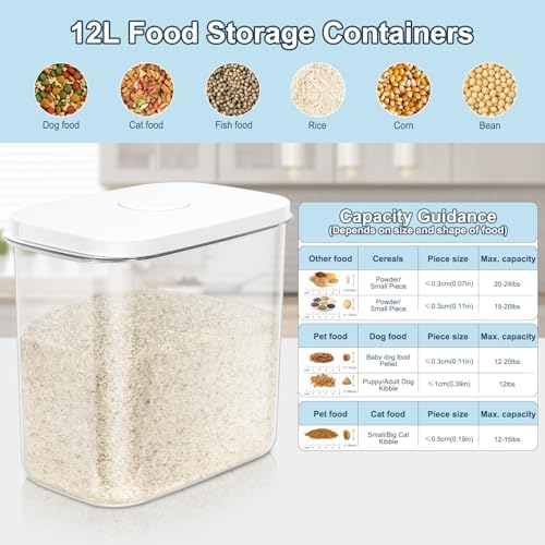 LEAWALK Airtight Rice Container 12-24Lbs, 12Qt Flour Storage Bin BPA free - Image 5