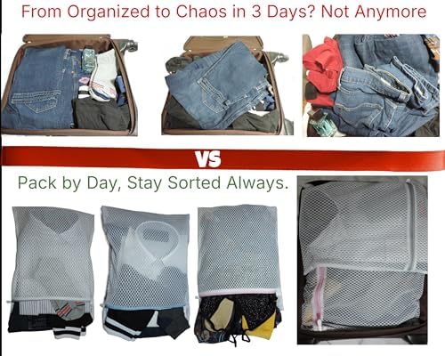 Mesh Laundry Bags for Delicates – 3 Pack (12”×16”) with Color-Coded Zippers, Protects Clothes from Damage, Breathable Honeycomb Mesh, Washer & Dryer Safe bags - Ideal for Bras, Lingerie & Socks - Image 6