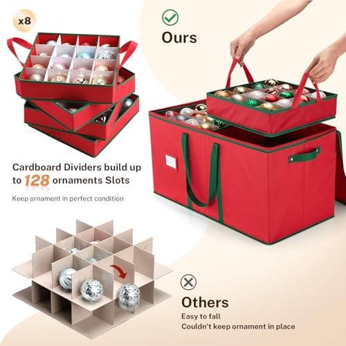 MaidMAX Ornament Storage Box, Ornament Storage, Christmas Ornament Storage - Image 2