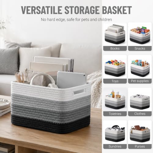 5 Pack Woven Storage Baskets, Decorative Storage Bins for Organizing - Image 5
