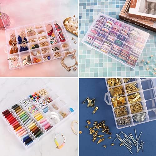 Bead Organizer Storage 36 Grid Jewelry Tackle Craft Box Adjustable Dividers - Image 6