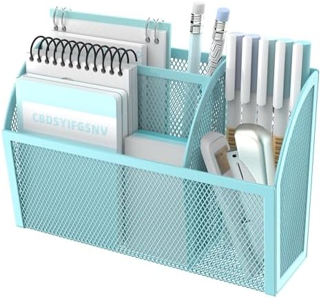 DALTACK 3-Grid Magnetic Pencil Holder, Strong Magnet Locker Organizer, Blue by DALTACK