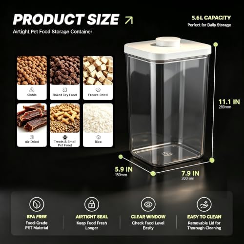LivLab Mker Pet Food Storage Container With Lids & Cup - Image 2