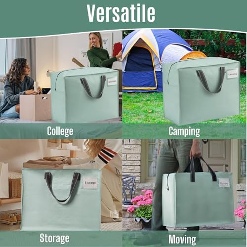 VENO Heavy Duty Moving Bags, Storage Bags, 13 Gallon, Light Green, 4 Pack - Image 6