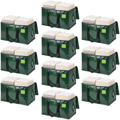Moving Bags Heavy Duty Extra Large 10-Pack, 110 LBS Load Storage Bag, Green by Unknown