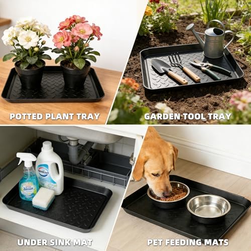 5Pcs Shoe Tray 14 x 11 Inch Waterproof Mat Wet Plastic Small Boot Tray, Multi-Purpose Garden Tool for Entryway Indoor - Image 4