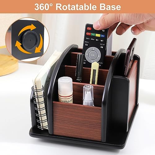Coideal Remote Control Holder, 6-Compartment Rotating Remote Control Caddy - Image 5