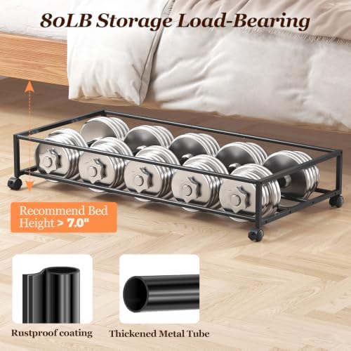 Yecaye Under Bed Storage with Wheels, 2 Pack Brown Large Lapacity Rolling UnderBed Drawers for Clothes, Blankets - Image 6