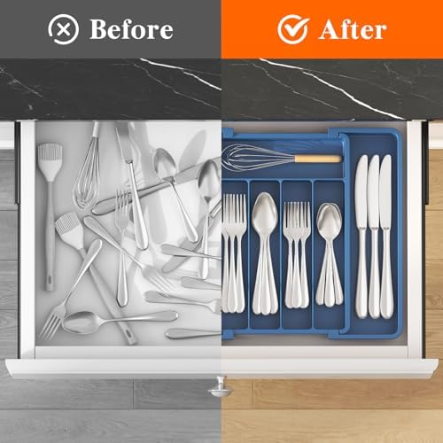 Lifewit Expandable Silverware Drawer Organizer, Kitchen Utensil Tray - Image 4