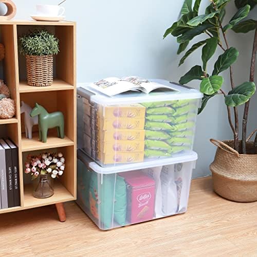 Citylife 8-Pack 58.1 QT Clear Plastic Storage Bins with Latching Lids - Image 5