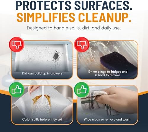 Shelf Liner Drawer Liner for Kitchen Cabinets Non-Adhesive by Linda’s Essentials (17.7 x 240 Inches) - Non-Slip Easy Clean Kitchen Cabinet and Cupboard Protector, Waterproof Mat, Clear Roll - Image 6