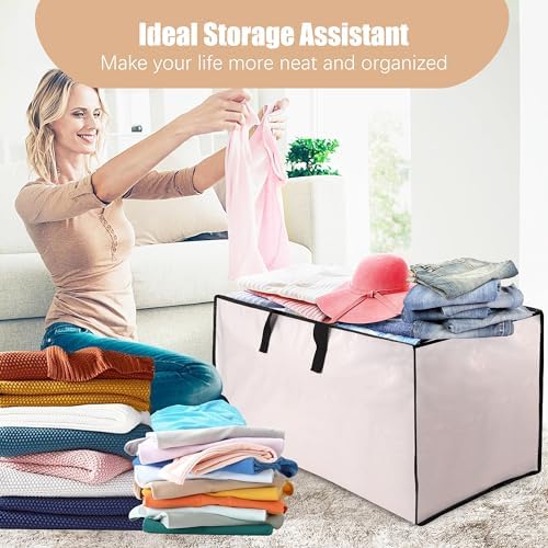 NATURELUX Heavy Duty Moving Bags with Backpack Straps and Strong Handles, Alternative to Moving Boxes and Storage Totes for Dorm Room Essentials, 12 Pack, Clear - Image 7
