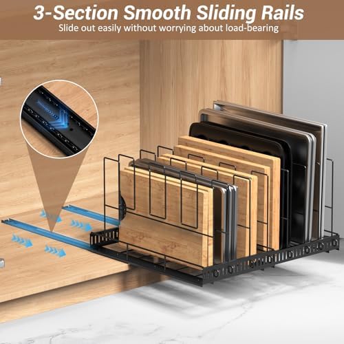 Housolution Pull Out Baking Tray and Cookie Sheet Cutting Board Organizer - Image 4