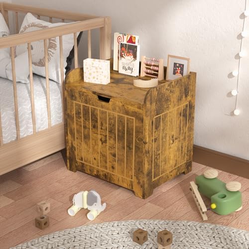 Aenuert Storage Chests, Small Cube Organizer Box,Wooden Entryway Storage (Brown, Without Handles) - Image 3