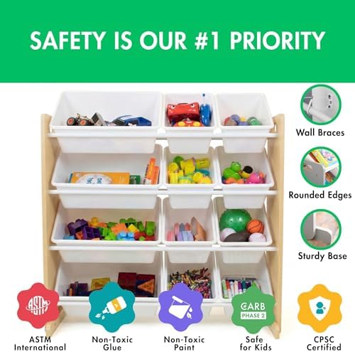 Humble Crew Kids Toy Organizer with 12 Bins, 4 Tier Storage for Playroom - Image 3