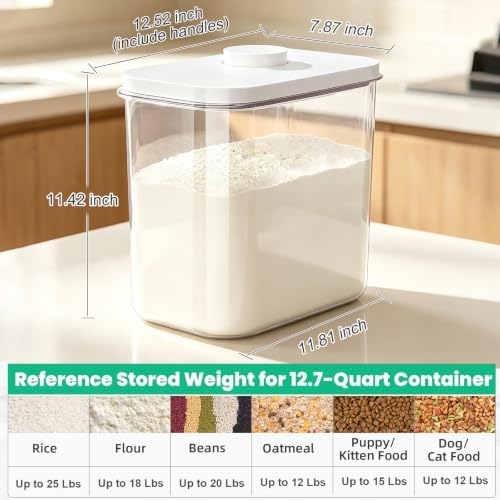 Large Rice Storage Container 20 - 25 Lbs, Airtight Dry Food Flour Container - Image 4