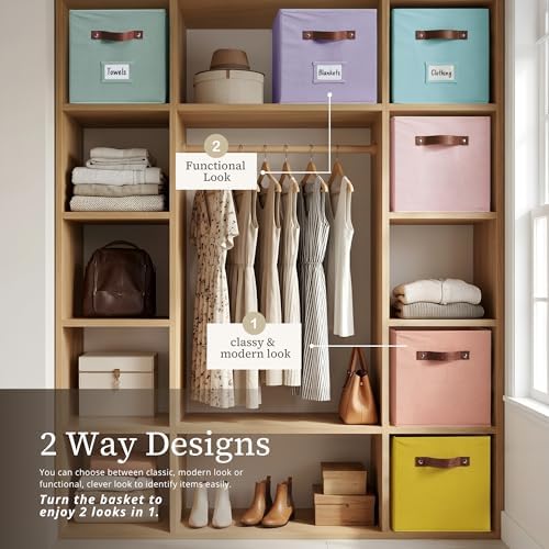 DECOMOMO Storage Bins, Cube Storage Bin with Labels - Image 4
