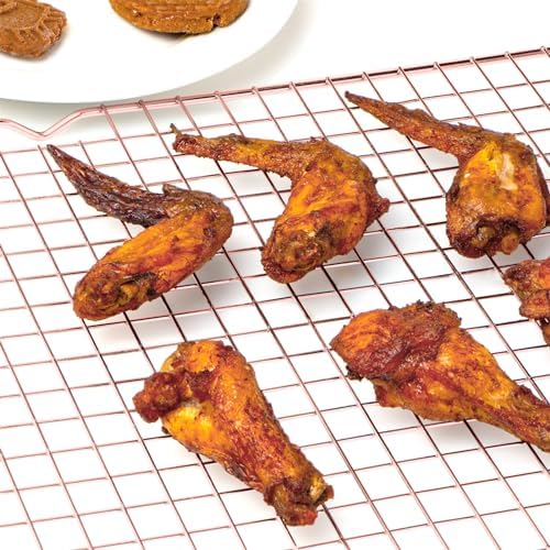 Briout 2PCS Cooling Rack for Cooking Baking, 16" x 10" Wire Rack, Rose Gold - Image 7