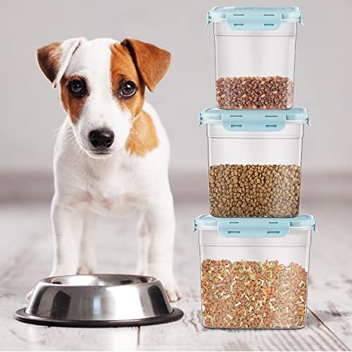 Patelai 6 Pcs Dog and Cat Food Storage Containers 2 Scoops, Blue - Image 6