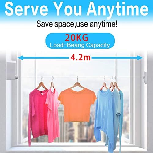 JOOM Retractable Clothesline Indoor,Dual 2 x 13.8 FT Clothes Lines,Black T - Image 4