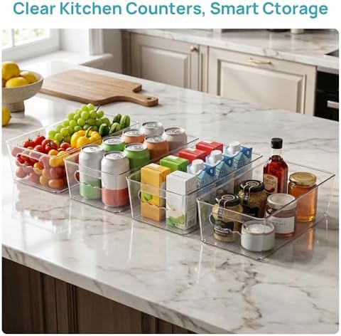 Vtopmart 8pcs Clear Storage Bins with Handles - Image 4