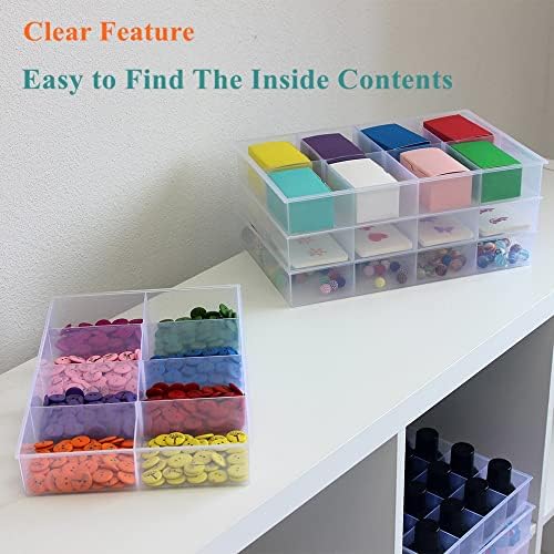 2 Pack Fixed 8 Grids Clear Plastic Organizer Sorting Tray - Image 4