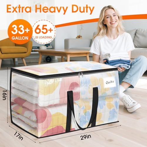 Fab totes Moving Bags Extra Heavy Duty Oversized Storage Bags with Reinforced Handle and Double Zippers,Moving Supplies Totes for Storage Packing Dorm Room Essentials Alternative to Moving Boxes - Image 2
