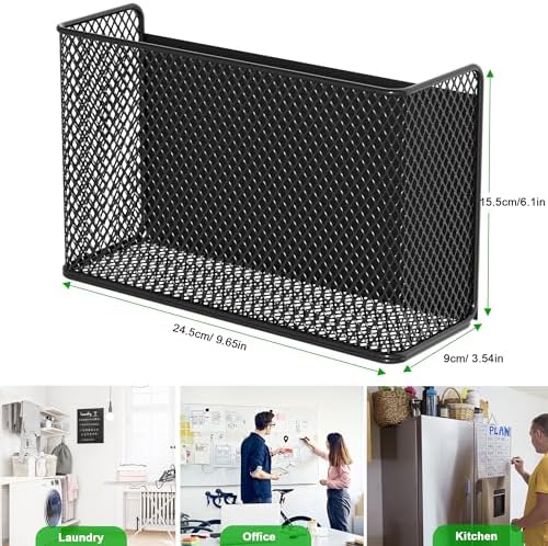 Magnetic Shelf Fridge Basket Bin for Washer Dryer Locker Whiteboard Cabinet - Image 5