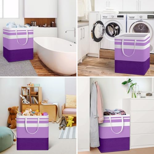 HomeHacks 2 Pack Laundry Baskets, Laundry Hampers Bags (Purple 100Lx2) - Image 6