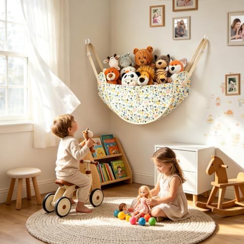 CERETIA Stuffed Animal Organizer, Toy Hammock Plush Holder Storage, Leaf - Image 6