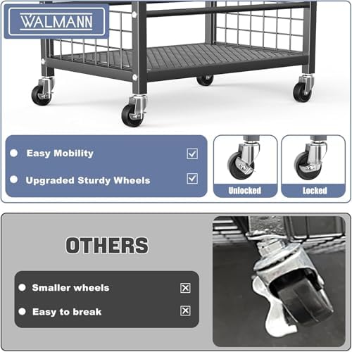WALMANN Garden Tool Organizer on Wheels, Rakes/Shovels/Yard Tools Stand, M - Image 6