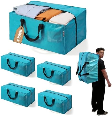 WORKPRO 4 Pack Extra Large Moving Bags with Backpack Straps & Handles by WORKPRO
