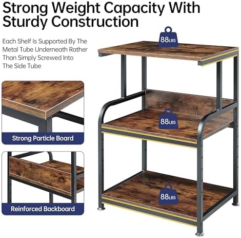 Fannova Printer Stand with Height Adjustable Storage Shelf for Home Office - Image 7