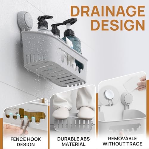 LEVERLOC Shower Caddy Suction Cup,Shower Organizer Bathroom Shelf - Image 3