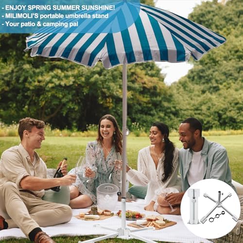 Foldable Portable Beach Umbrella Stand-Portable Patio Umbrella Base Holder,Outdoor Sunshade Anchor Size PLUS Thickened,Rust Free Tempered Iron Umbrella Stand for Courtyard,Swimming Pool,Beach,Grass - Image 3