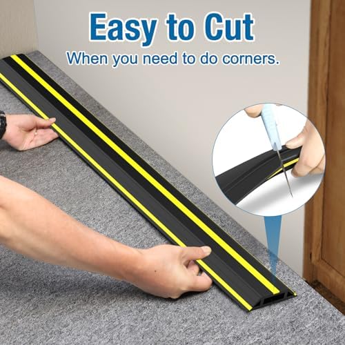 Eapele 4 ft Cable Protector Cord Cover for Floor, Heavy Duty PVC Duct Easy to Unroll, Prevent Trip Hazard for Home Office or Outdoor Settings - Image 4