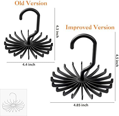 IPOW 2 Pack Updated Twirl Tie Rack Belt Hanger Holder Hook for Closet Organizer Storage - Image 3