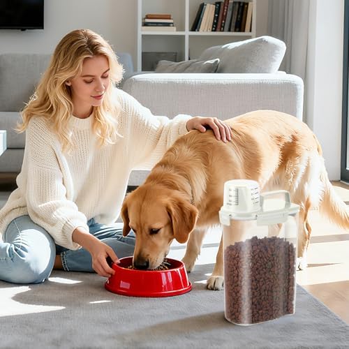 3-5Lbs Airtight Small Dog Cat Pet Food Storage Container-White 2Pack - Image 7