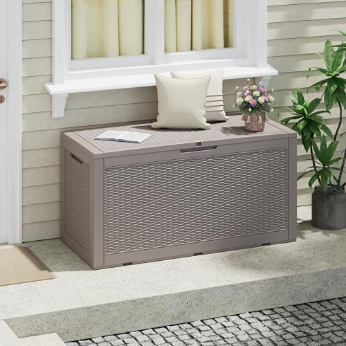 Outdoor Storage Box Waterproof, 100 Gallon Deck Box For Patio Storage by WTFGO
