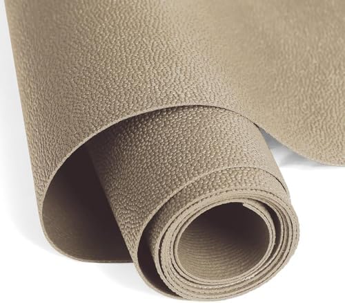 WochiTV Shelf Liner for Cabinets, Drawer Non Adhesive Non Slip Foam Mat for Kitchen, Pantry, Bathroom, Cupboard, Garage, Closet, Shelves, Drawer, Tool Box, Tan 11.8 x 59 inches by WochiTV