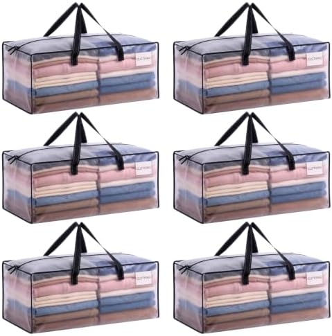 VENO Heavy Duty Moving Bags, Storage Bags, Easy Visibility, Clear, 6 Pack by Veno