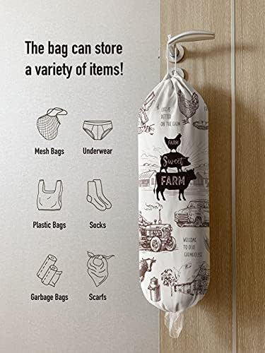 Hglian Grocery Plastic Bag Holder,Cow Rooster Plastic Bags Organizer Storage for Kitchen,Farmhouse Home Decor - Image 2