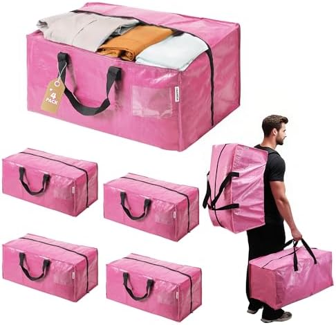 WORKPRO 4 Pack Extra Large Moving Bags with Backpack Straps & Handles by WORKPRO