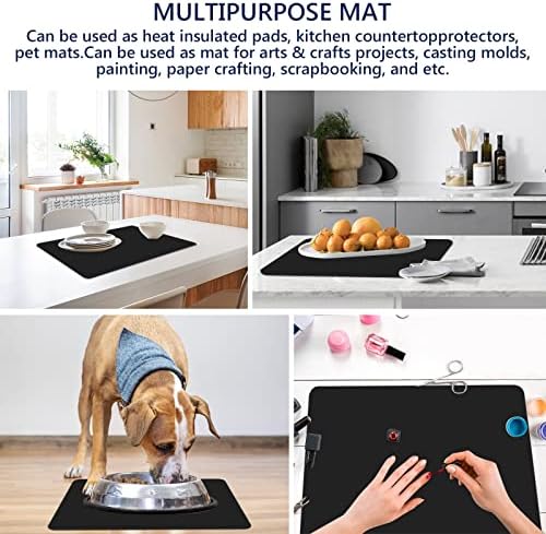 Gartful 2 Pack Silicone Crafting Mats, 15.7" x 11.8" Silicone Mat for Crafts, Large Heat Resistant Sheet for Jewelry Casting, Epoxy Resin, Painting, Counter Table Protector, Placemat, Nonstick, Black - Image 6