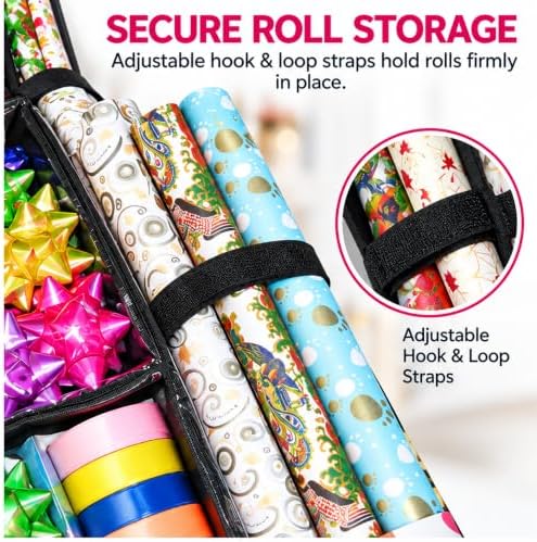 Freegrace Hanging Gift Wrap Organizer - Wrapping Paper Storage Bag, 41 Inch - Image 5